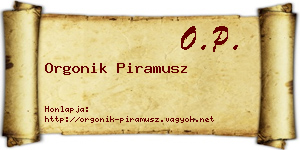 Orgonik Piramusz névjegykártya